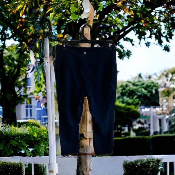 RBX Leggings Capri 3/4 Length Black High Waisted Pockets - Picture 3 of 16